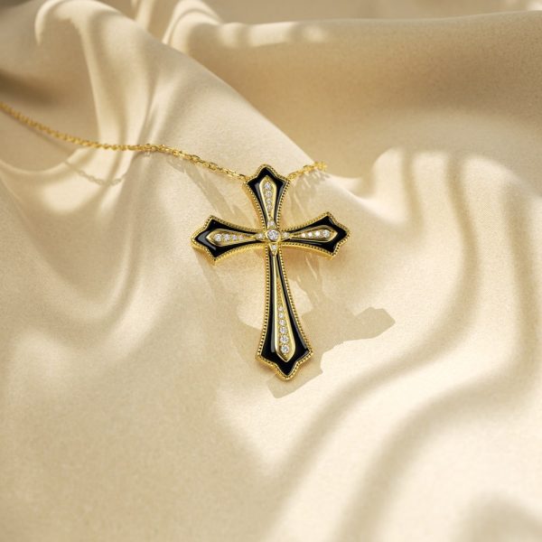 Enamel Cross Pendant Necklace Gift For Discount