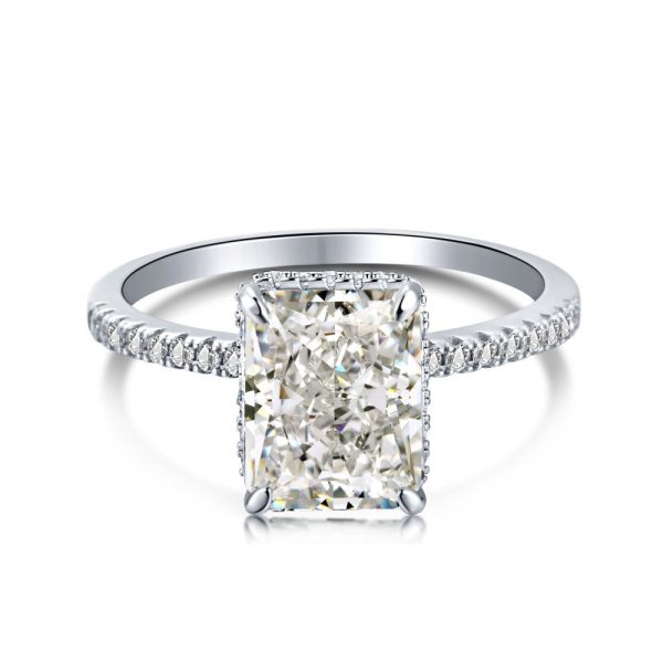 Rectangular Ice Flower Zirconia Ring Discount