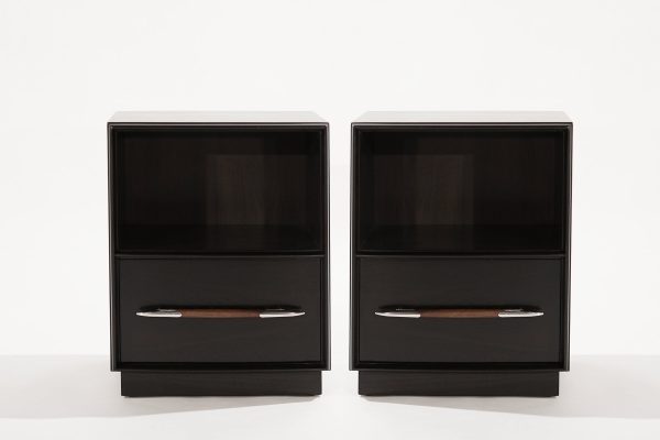 Dark Walnut Nightstands by T.H. Robsjohn-Gibbings, 1950s Discount