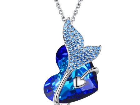 Mermaid Heart Crystal Necklace Online Sale