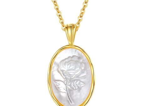 3D Carved Rose Fritillary Necklace Online now