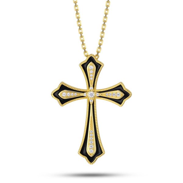 Enamel Cross Pendant Necklace Gift For Discount