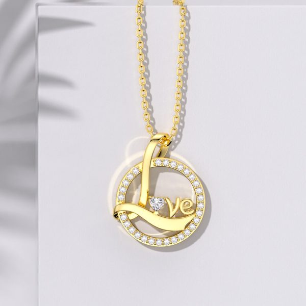 Gold Love Necklace Jewelry Gift Cheap