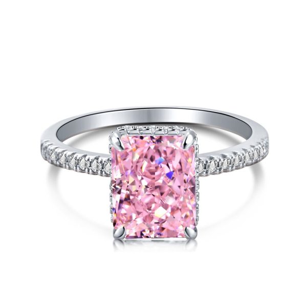 Rectangular Ice Flower Zirconia Ring Discount