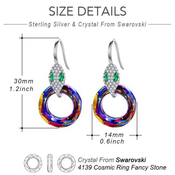 Snake & Crystal Earrings Women Jewelry on Sale