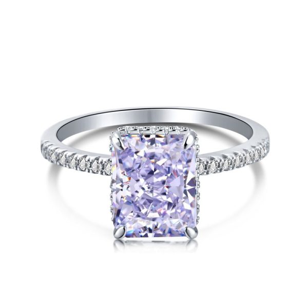 Rectangular Ice Flower Zirconia Ring Discount