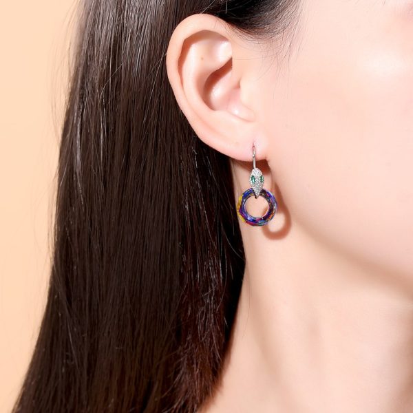 Snake & Crystal Earrings Women Jewelry on Sale