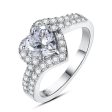 Classic Heart Zircon Rings Jewelry Hot on Sale