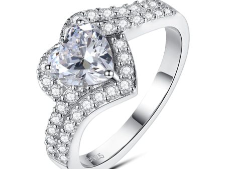 Classic Heart Zircon Rings Jewelry Hot on Sale