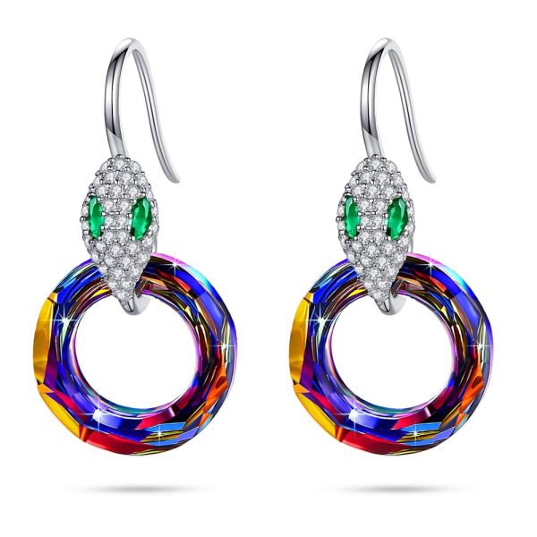 Snake & Crystal Earrings Women Jewelry on Sale