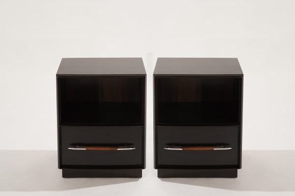 Dark Walnut Nightstands by T.H. Robsjohn-Gibbings, 1950s Discount