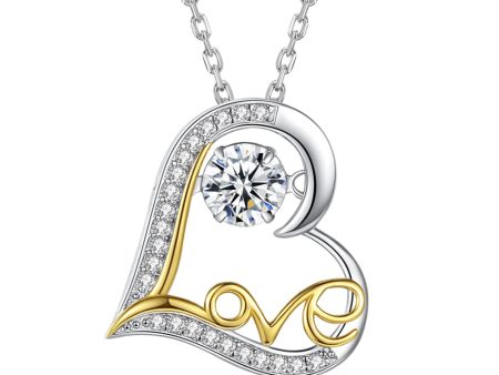 Dancing Stone Love Heart Necklace For Cheap