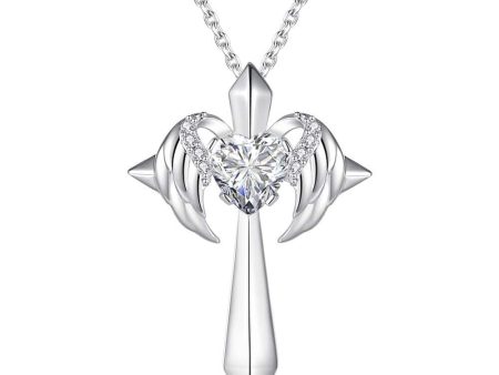 Angel Wings Cross Necklace Gift on Sale