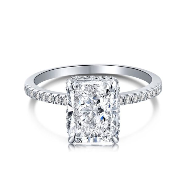 Rectangular Ice Flower Zirconia Ring Discount