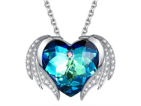 Devil Wings & Heart Crystal Necklace Online Sale