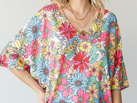 Floral Vneck Top on Sale