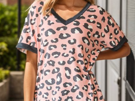 PL Peach Animal Print Top Online now