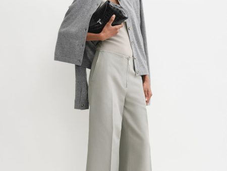 Zip-front wide trousers dove Hot on Sale