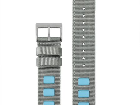 Leather Accented Canvas Nylon Watch Band 20mm 22mm Supply