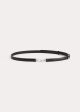 Double clasp leather belt black Online