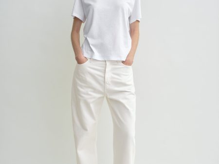 Twisted seam denim full length off-white on Sale