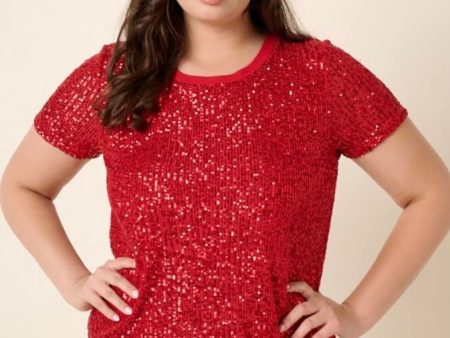 PL Red Sequin Top For Cheap