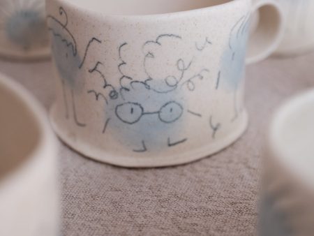 Zing Studio Hand-made Small Square Mug - Blue Online now