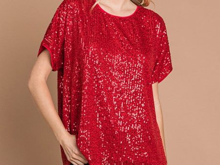 Red Sequin Top For Discount