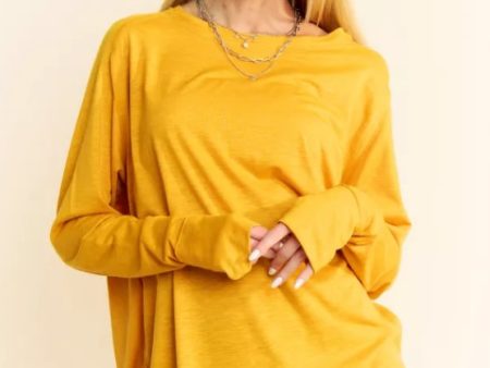 PL Saffron Oversized Loose Top For Cheap