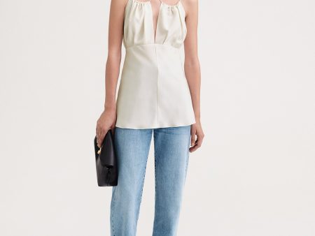 Gathered halterneck top off-white Hot on Sale