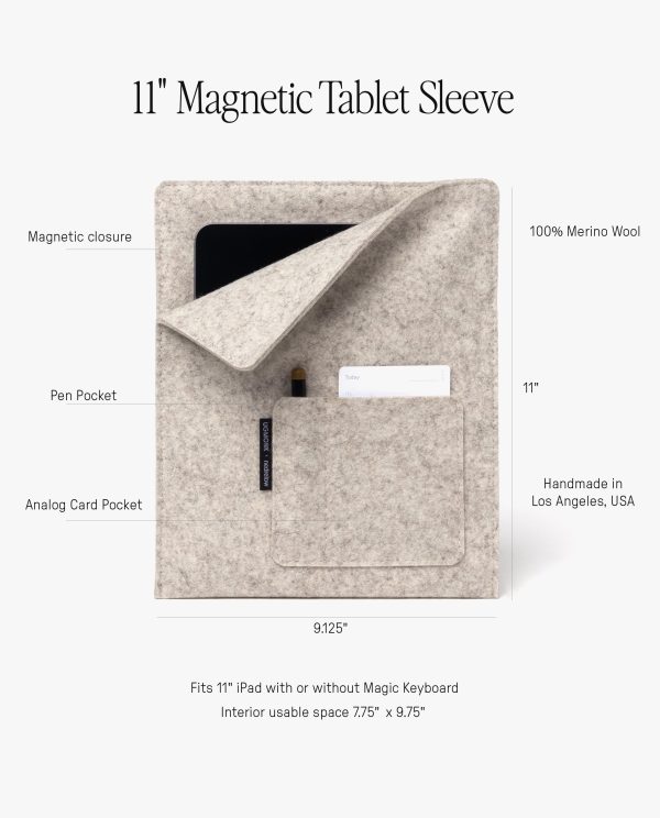 Magnetic Tablet Sleeve (Nedrelow x Ugmonk - Light Gray) Online now