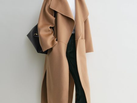 Signature wool cashmere coat camel For Discount