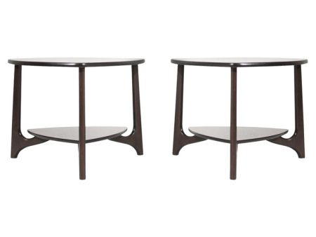 Refined Set of Sculpted Walnut End Tables, C. 1950s Cheap