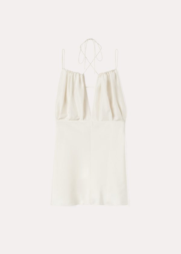 Gathered halterneck top off-white Hot on Sale