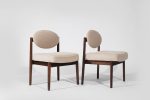 Set of Walnut Side Chairs by Jens Risom in Natural Mohair, C. 1950s Hot on Sale